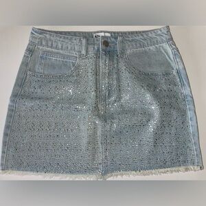 By The Way Sequin Denim Skirt